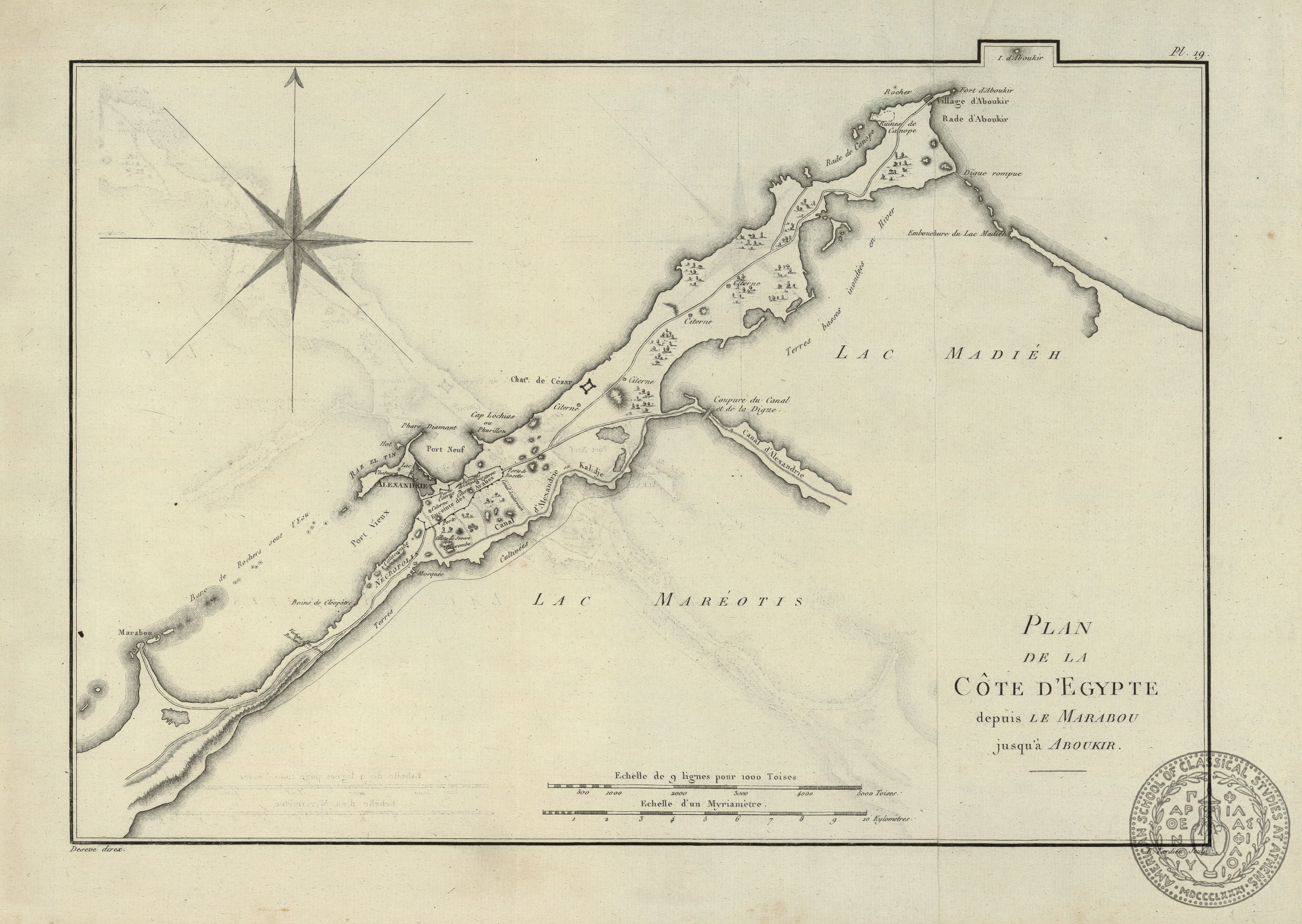 Plan de la Cote d' Egypte depuis le Marabou jusqu' a Aboukir